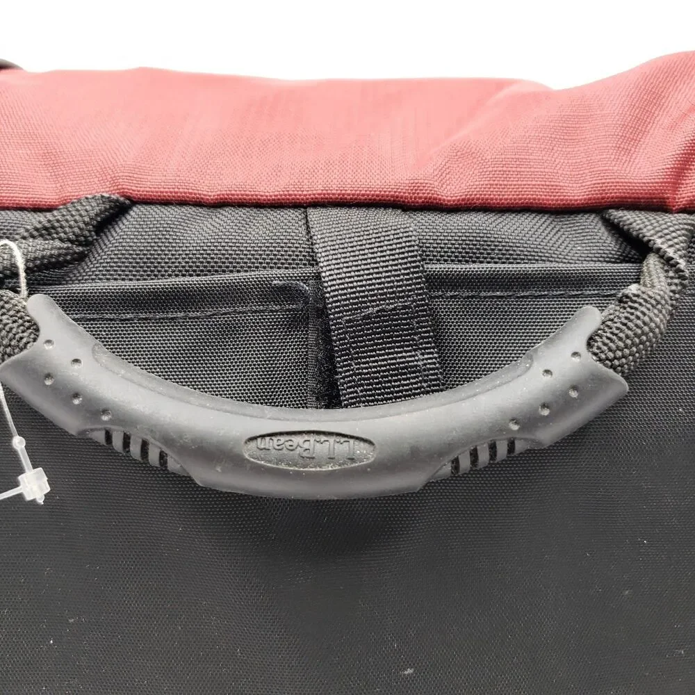 LL Bean Red Travel Messenger Bag Laptop Sleeve Carry On Organizer Crossbody